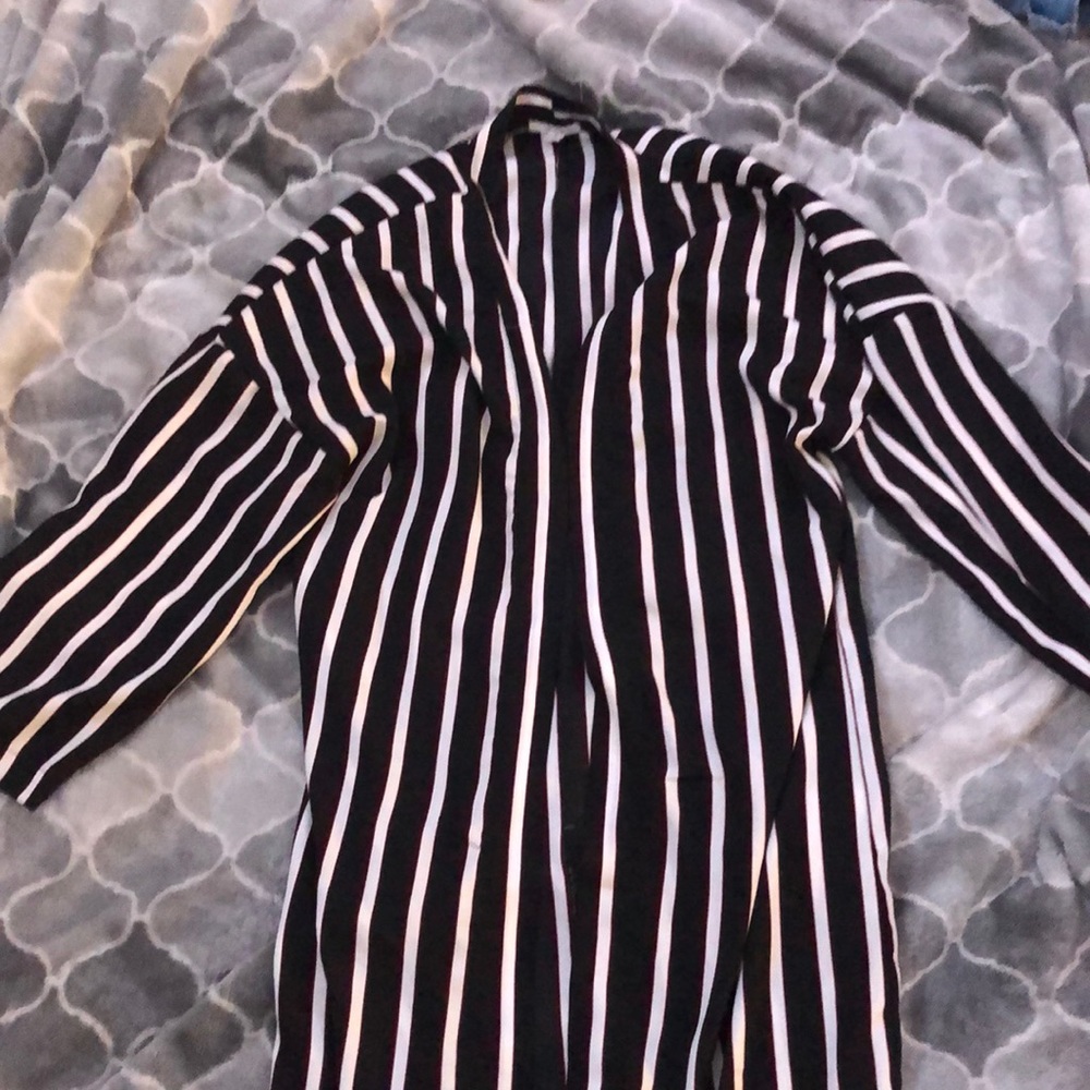 Black white and red cardigan